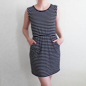 Boden Navy Stripe Cotton Modal Casual Dress
